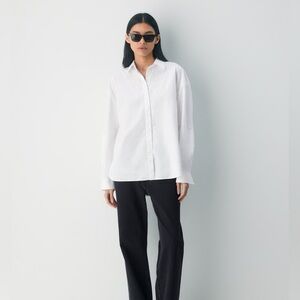 Babaton Classic White Button Down Shirt Cotton Poplin